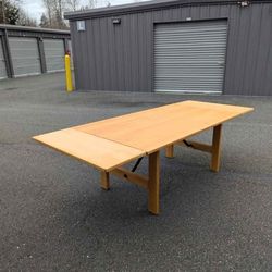 Stunning Danish Modern Large Beechwood Dining Table by Haslev2