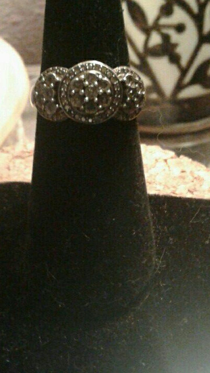 Diamond and sterling silver ring.