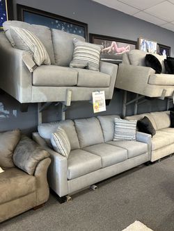 Adlai Sofa Set Gray Fabric