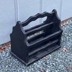Vintage Farmhouse Wood Magazine Rack Holder Storage Organizer