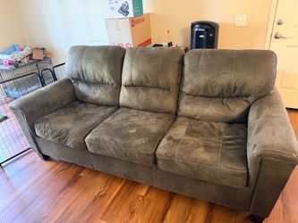 Brown Microfiber 3-Seat Sofa
