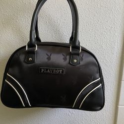 Playboy Black Satin Bowling Bag Bunny Purse