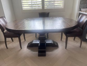 Solid Wood Pottery Barn Dining Table With Removable Leaf