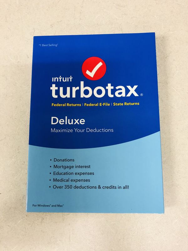 turbotax deluxe 2018 w/fed efile & free state download