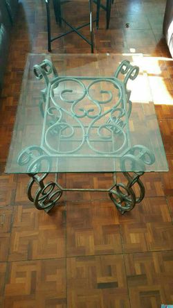 Glass/iron end table