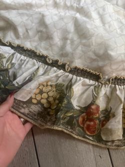Vintage cottage core  fruit, kitchen curtains