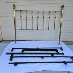 King Size Brass Bed With Rails