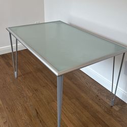 Dinning Table Kitchen Desk Office Kids Room Glass Metal 