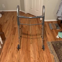 Drive Medical - Deluxe Two Button Folding Walker with 5" Wheels