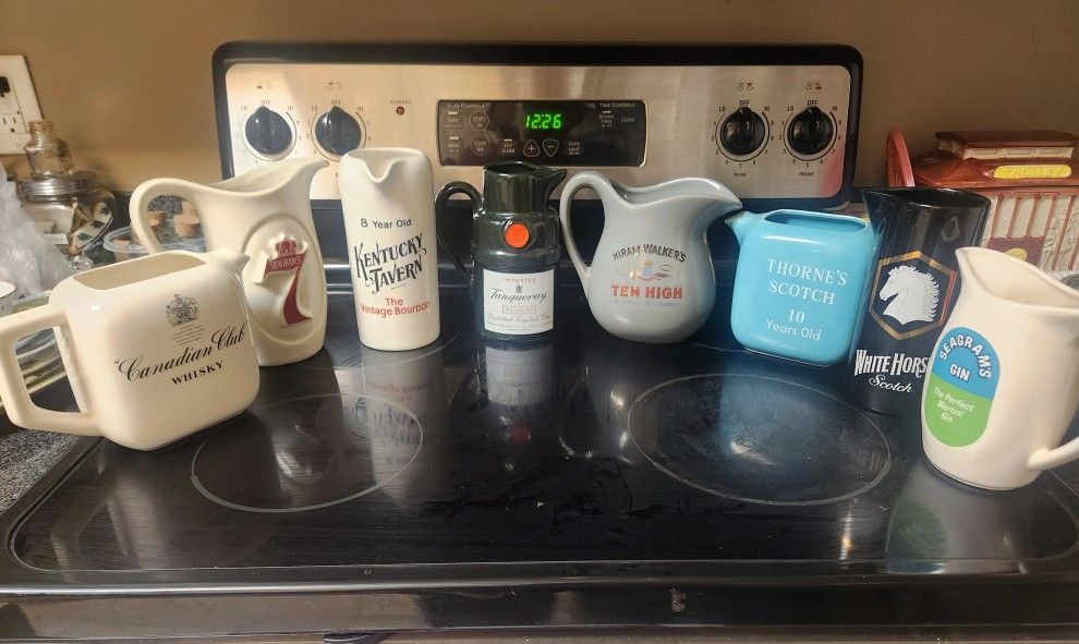 X8 Vintage Liquor Jugs 