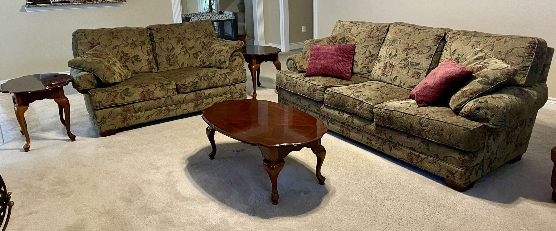 Living Room Set - Sofa, Loveseat, Coffee Table, End Tables & Bar Table