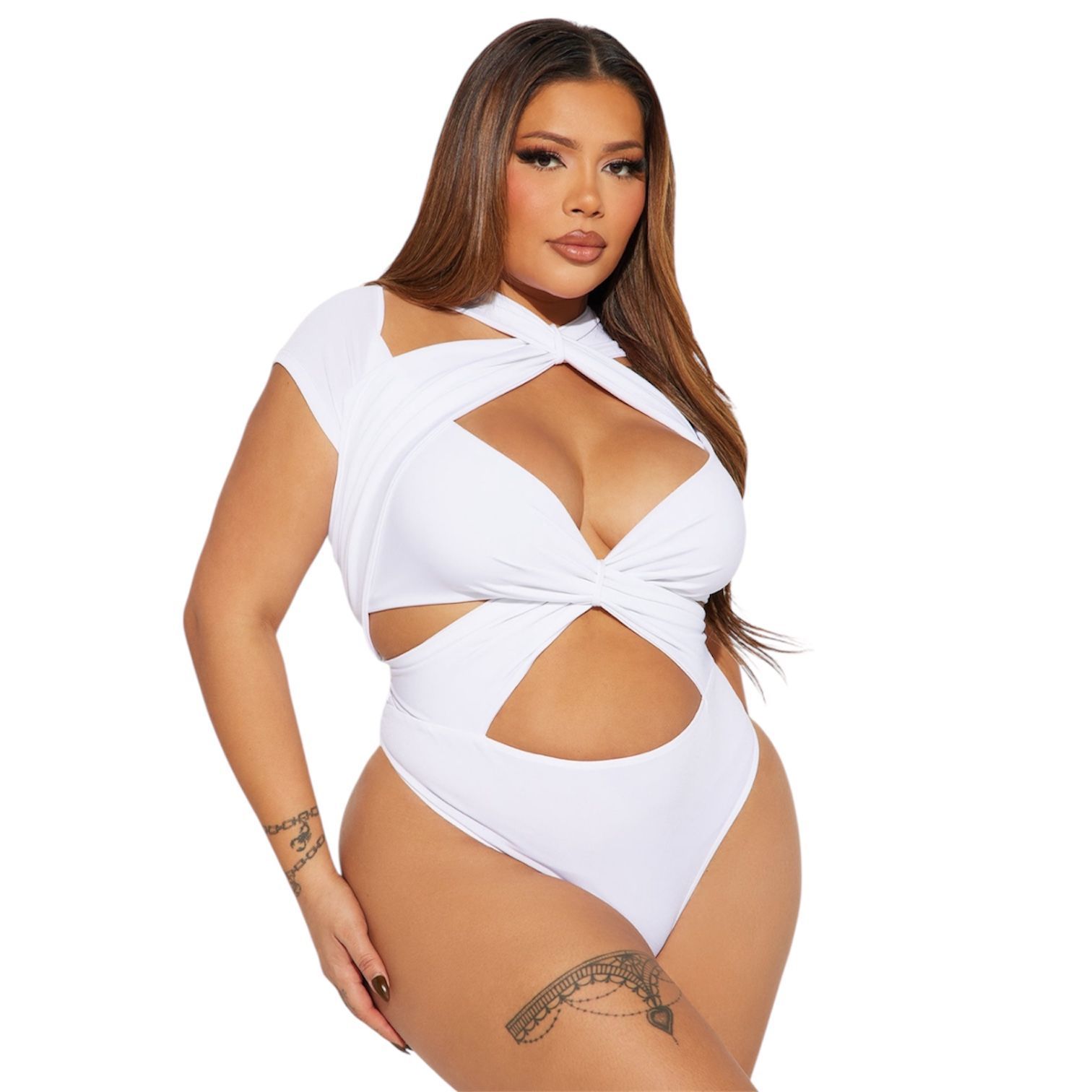 Fashion Nova Bodysuit - White Size 1X