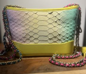 PYTHON HOBO BAG IN YELLOW MULTICOLOR