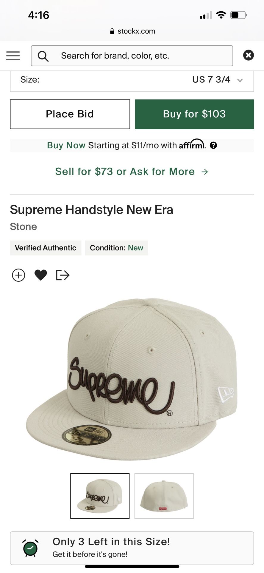 Supreme Handstyle New Era Hat