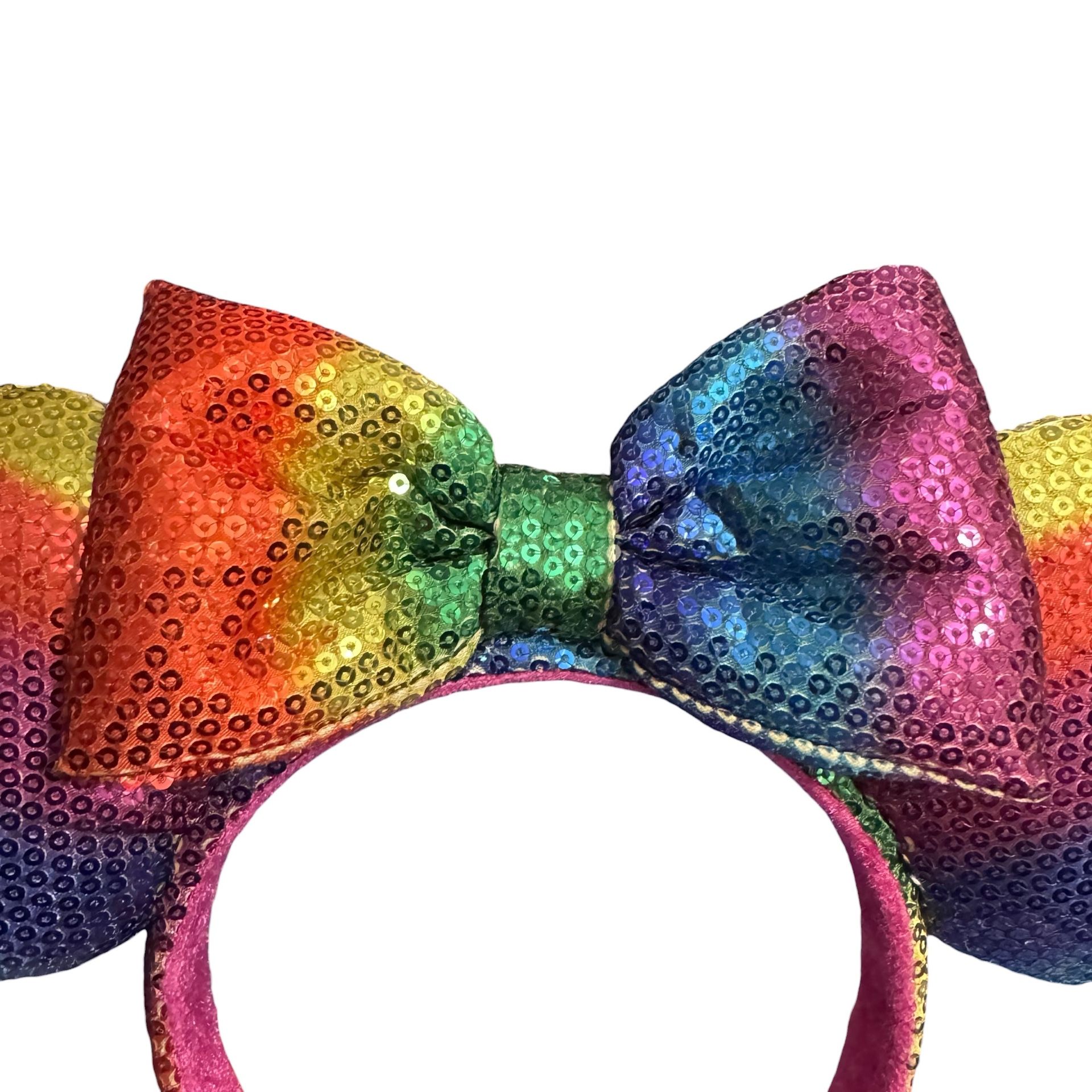 Disney Parks Vibrant Rainbow Sequin Minnie Mouse Headband  display picture 1