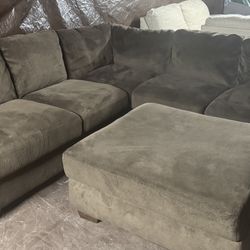Brown couch with ottoman great condition clean we sell all the time delivery $40 local