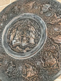 Vintage Middle Eastern Persian Copper Tray