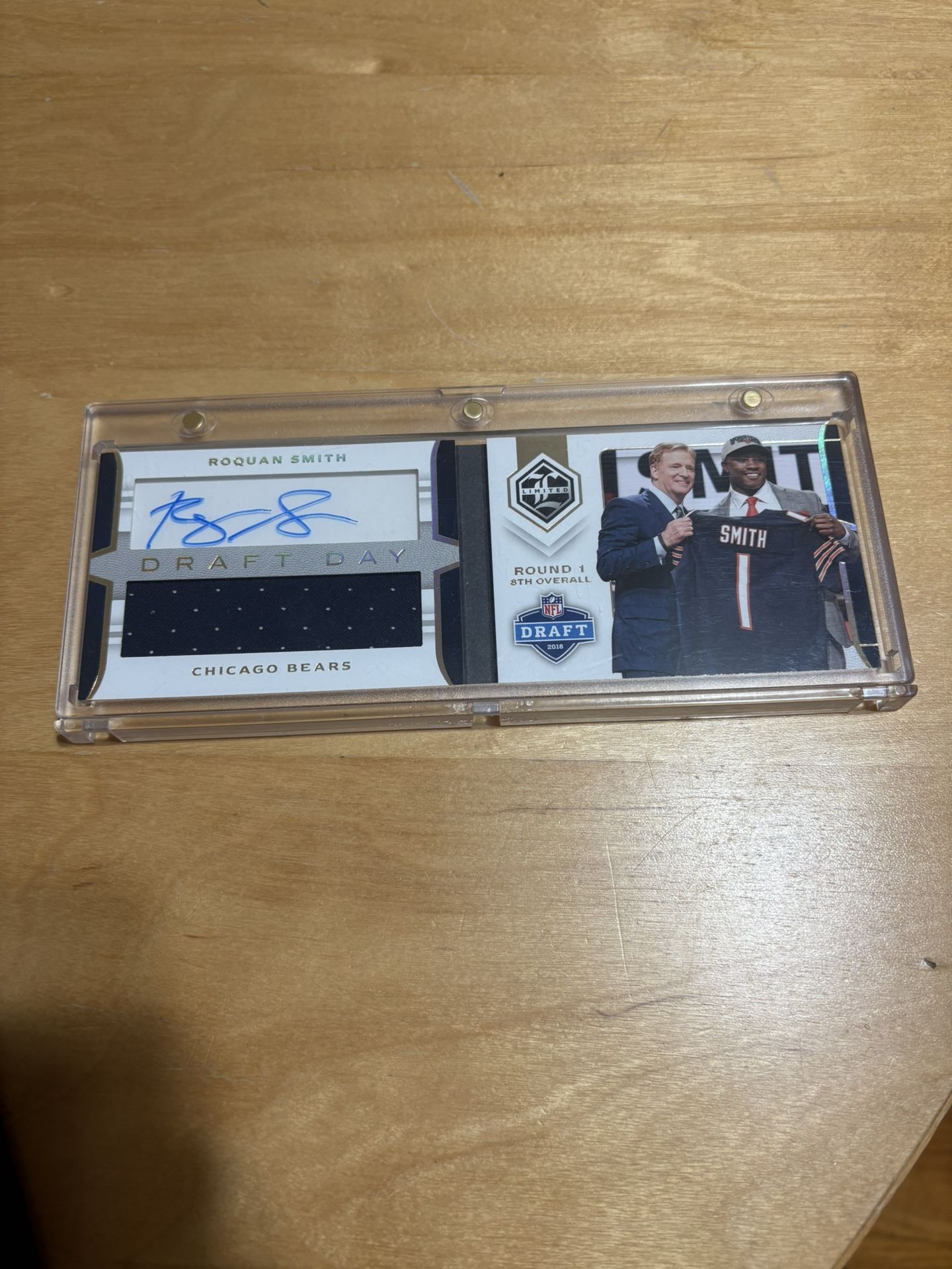 roquan smith draft day autographed booklet card /55