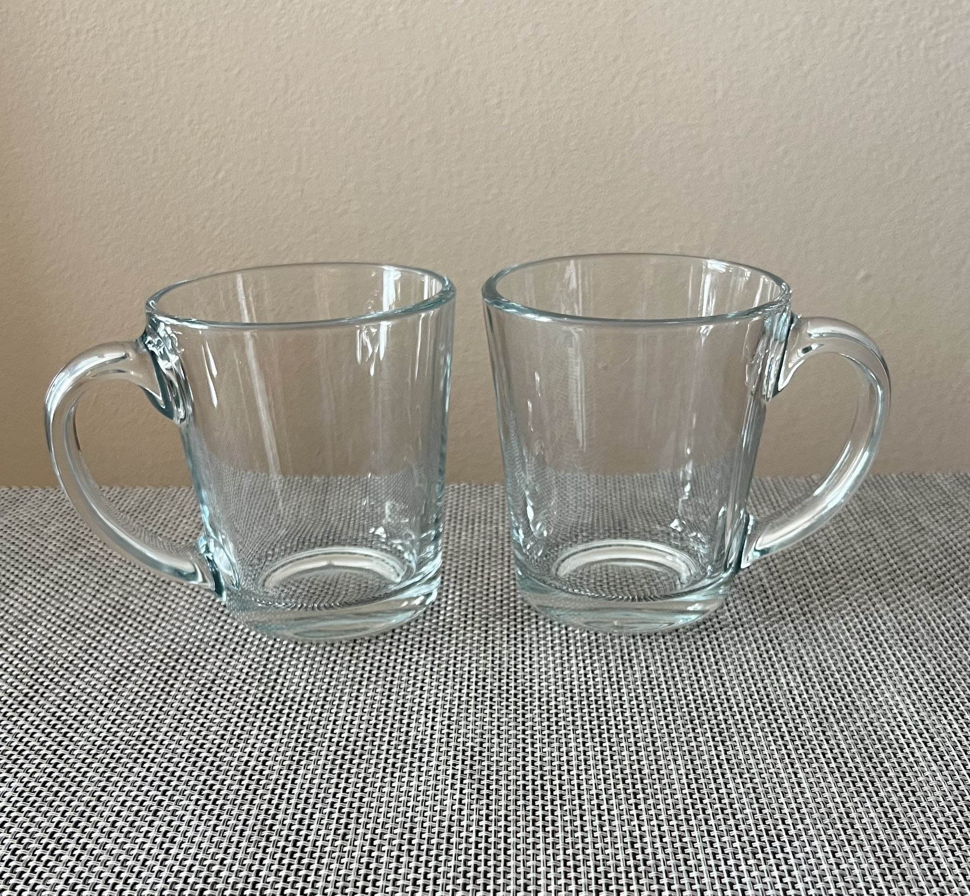 Set of 2 Glass Coffee/Tea Mugs