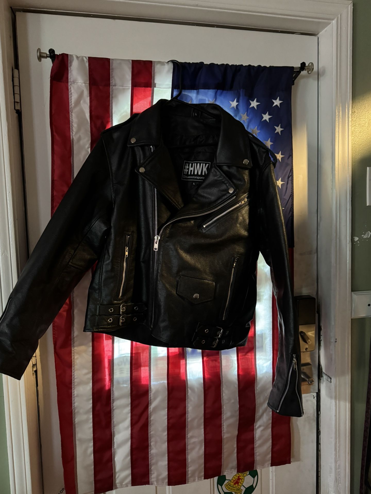 Black Leather Jacket. Large