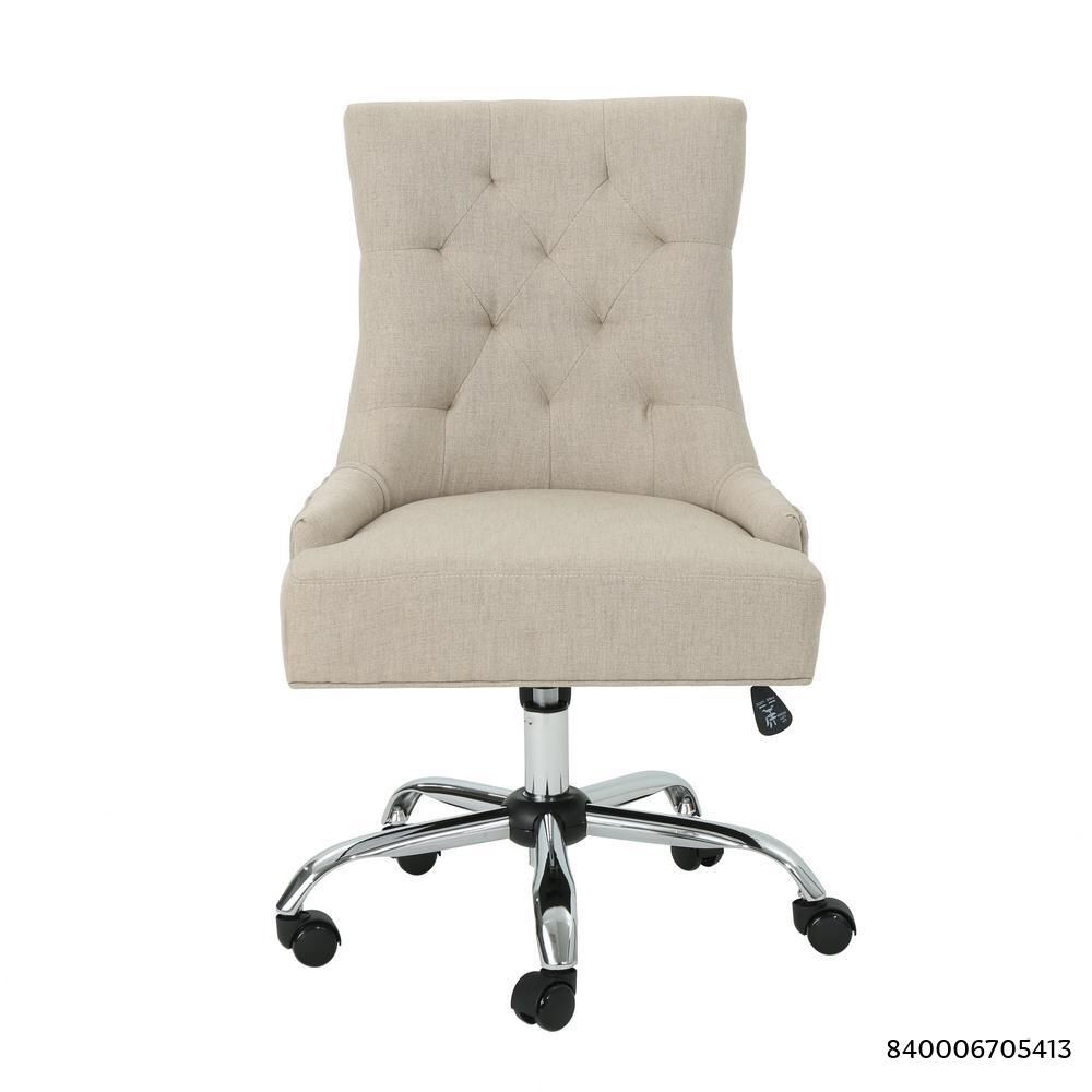 Noble House Americo Tufted Back Wheat Home Office Desk Chair 