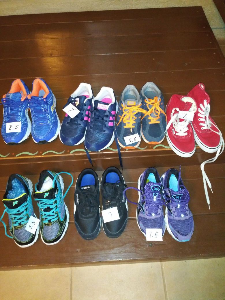 Shoes for sale 20.00 a pair i have nike. Vans adidas fila. Reebok vary good shoes