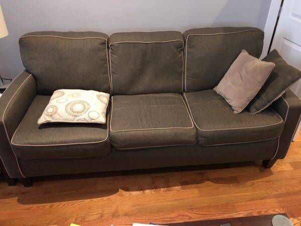 Matching Loveseat and sofa Good condition Includes pillows Pickup only