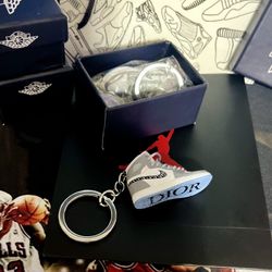 Nike Air Jordan Dior 2 Keychain Set With Box And Jordan Shoe Gift Bag Perfect Gift