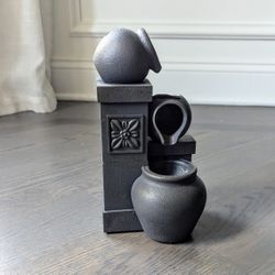 Water Fountain LED Color Changing Vase, Black