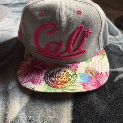 Gray And Pink Cali Hat