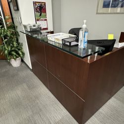Reception Desk/ Hutch (NEED GONE - OFFICE SALE, OBO)