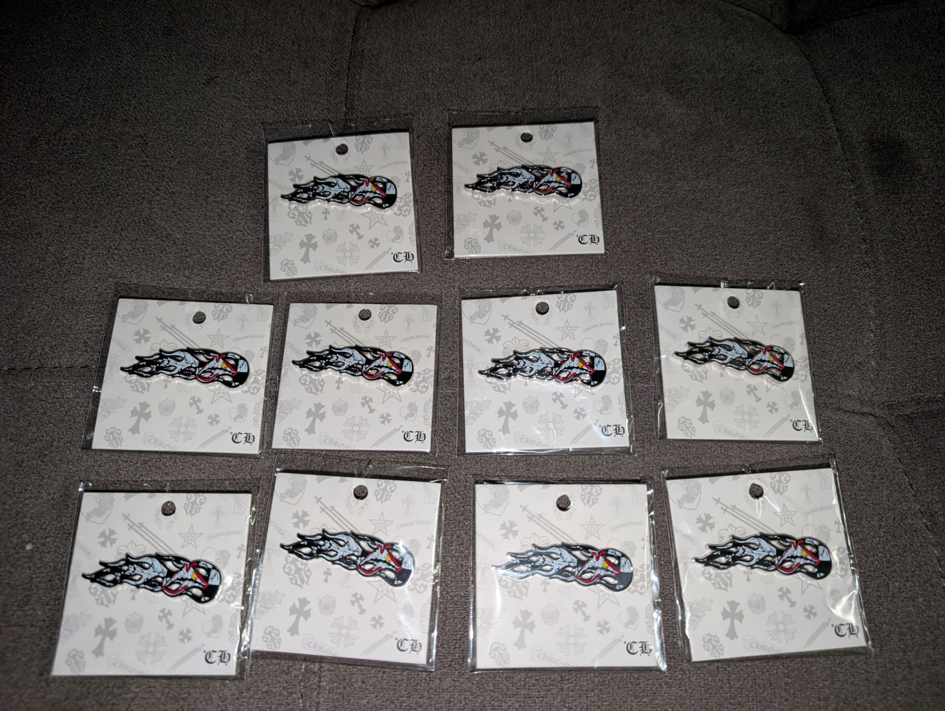 10- Chrome Hearts Matty Boy Records Flames Pins