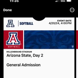 Softball Tickets ASU Vs U Of A