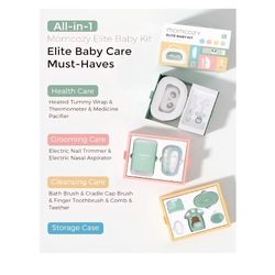 Momcozy Elite Baby Kit, Superior Baby Shower & Registry Essential Kit for Grooming & Health & Cleansing Care, Electric Nail File & Nasal Aspirator,Tum