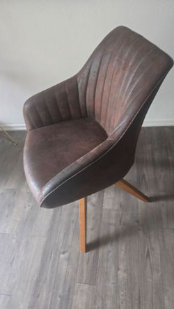 Brown Leather Accent Chair