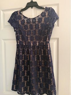 Speechless Junior Medium Navy Blue Lace Dress