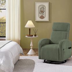 Corduroy Swivel Nursery Glider Chair for Nursery Room Living Room