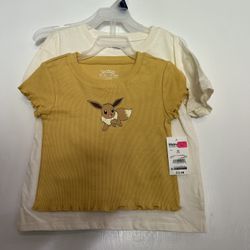 Girls XS Pokemon Pikachu Eevee shirts