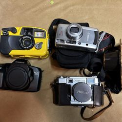 Film Cameras Set of 4 as is