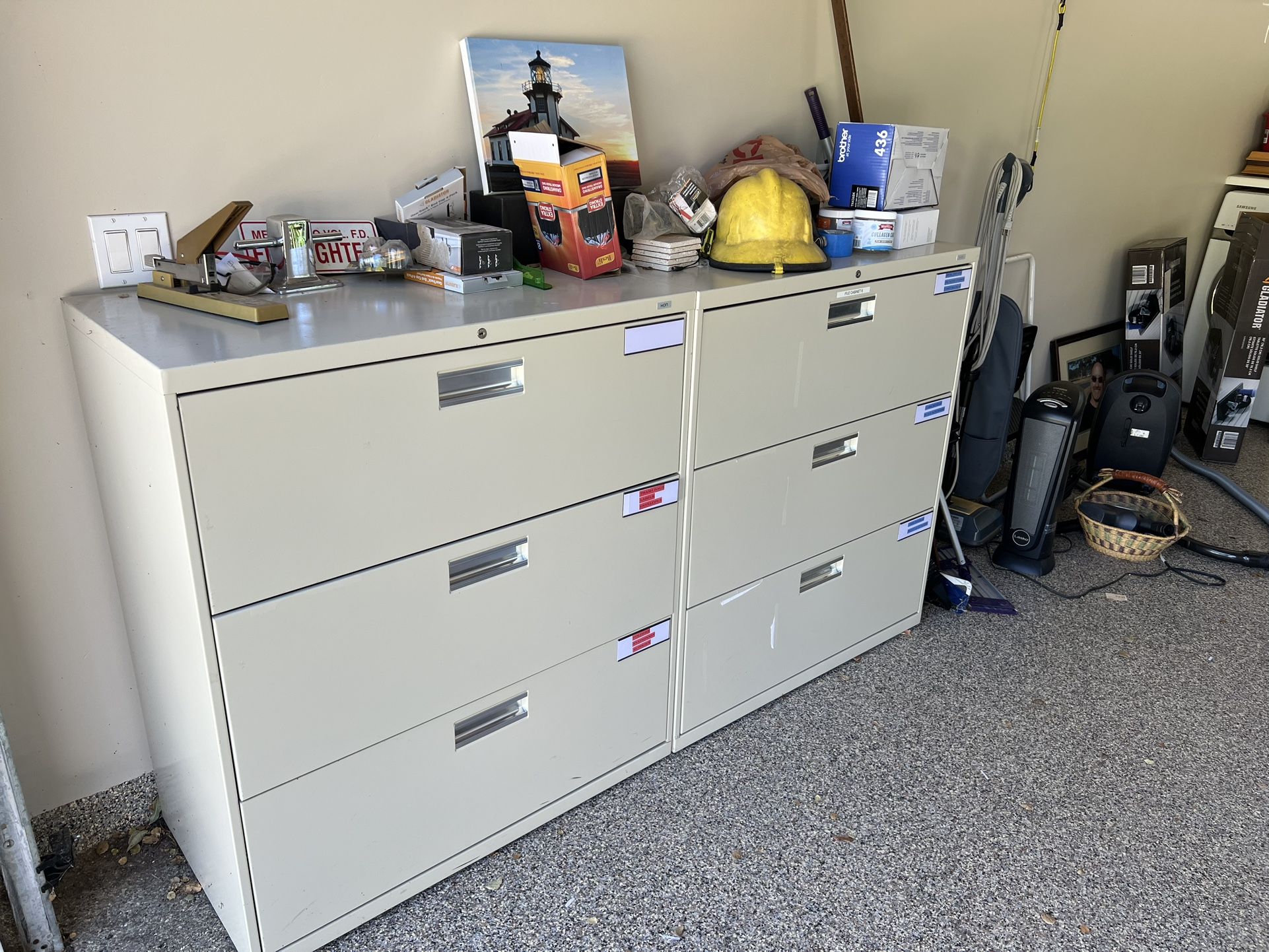 2 GARAGE HEAVY DUTY STEEL CABINETS