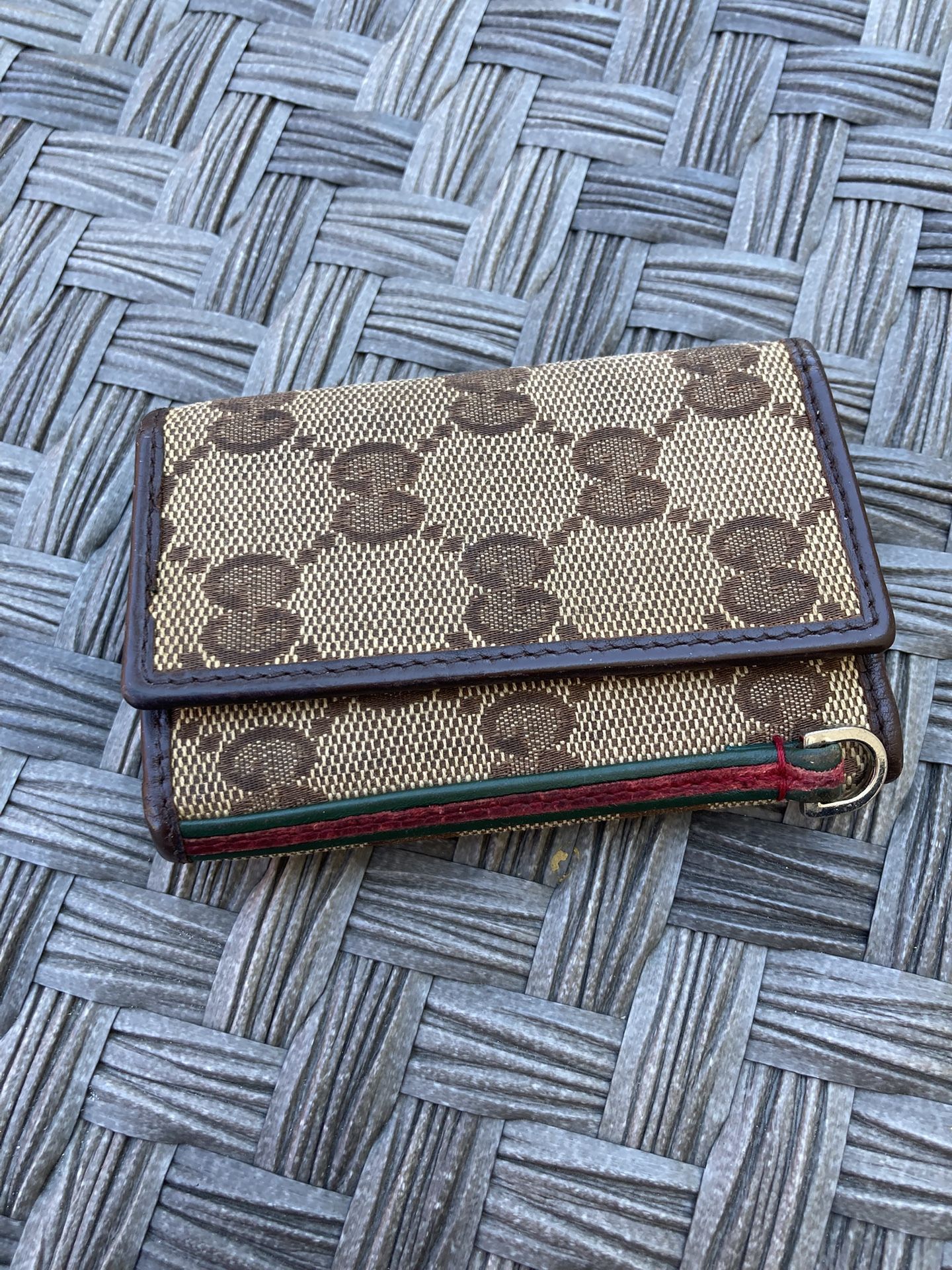 Gucci key Holder Brown And Beige