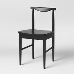 TWO Biscoe Wood Dining Chair Black - Threshold™: Rubberwood Frame, Traditional Style, Unupholstered, 250lb Capacity