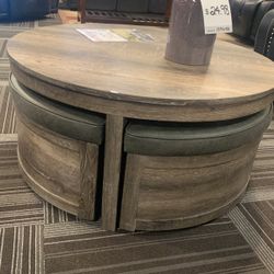 Beautiful Table With Chair Ottoman