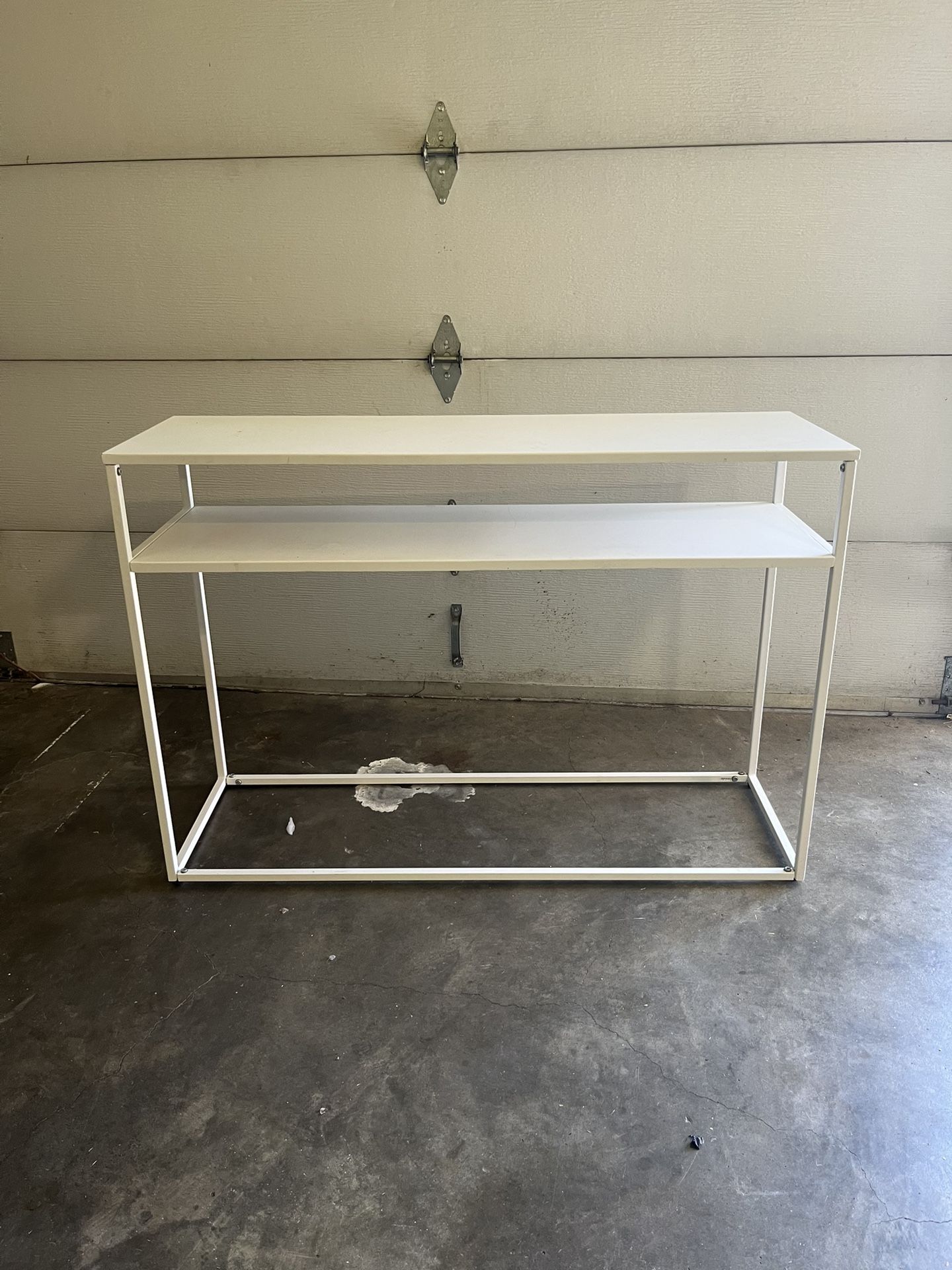 White Metal Narrow Table
