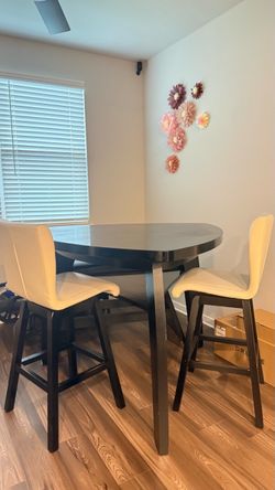 Round Counter Height Dining Table with 2 Chairs
