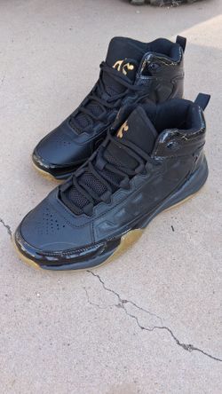 Black and Gold High-Top Basketball Sneakers