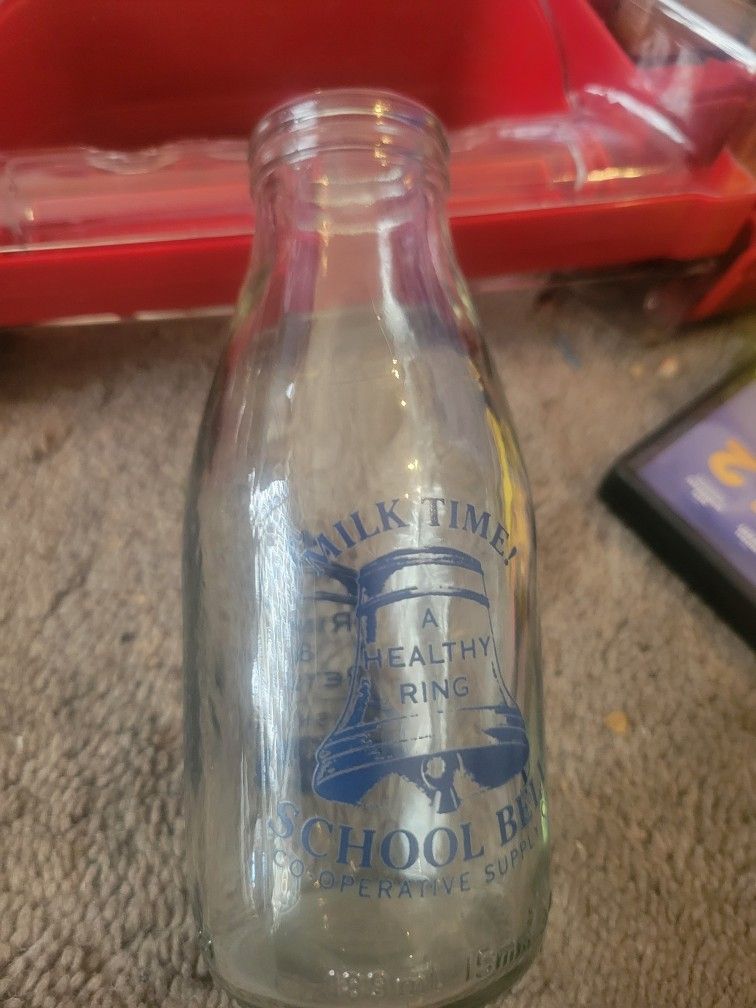 Rare Milk Time Schoolnbell Bottle