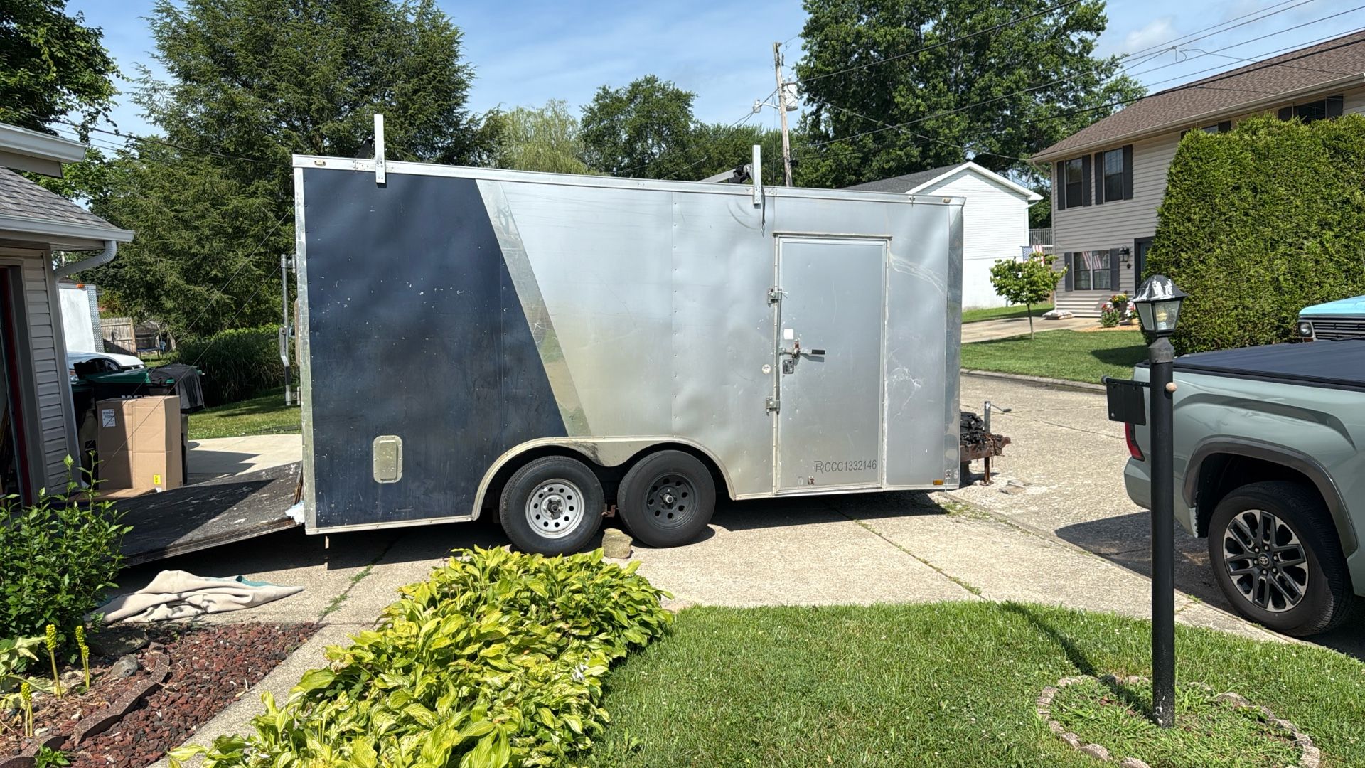16 Ft Enclosed Spartan Trailer 6ft Drop Down Back Door