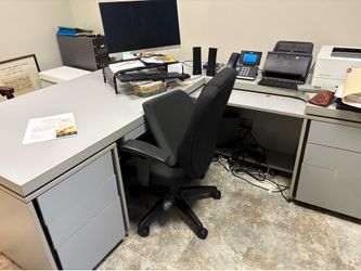 Large Desk with side cabinet