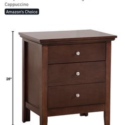 Glory Furniture Hammond 3 Drawer Nightstand in Cappuccino